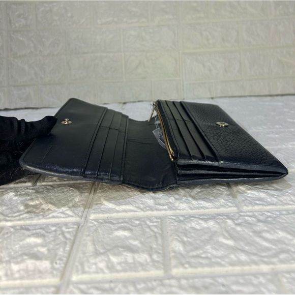 Burberry Pebbled Plaid Navy Leather Blue Wallet - Picture 7 of 16